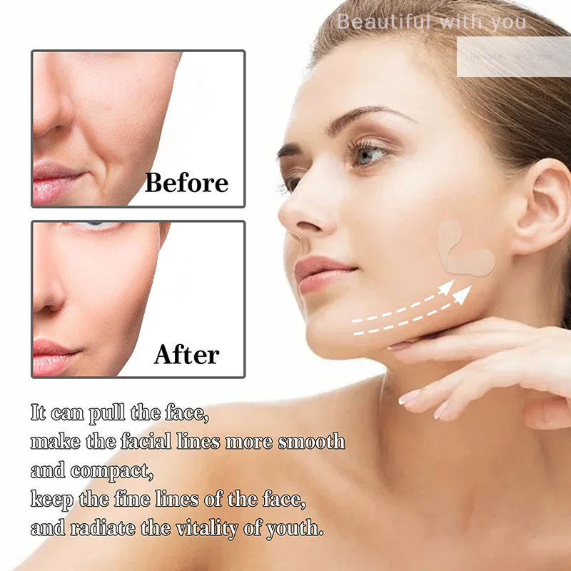 

40pcs Invisible Breathable Thin Face Stickers Waterproof V-Shaped Facial Line Wrinkle Sagging Tighten Chin Lifting Adhesive Tape