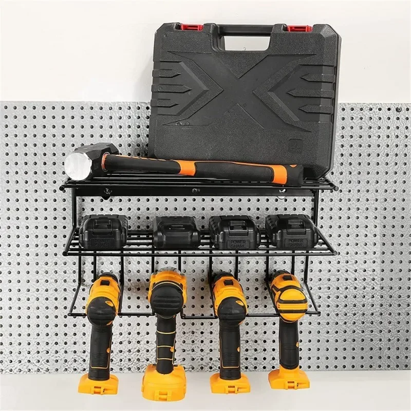 Wall Tool Rack Electric Drill Holder Wall Mount Organizer Wrench Garage Socket Rack Hanger Power-driven Screwdriver Tools Frame