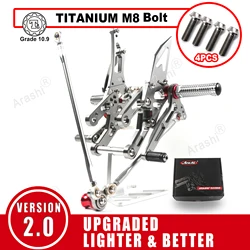 Arashi CNC Adjustable Footrests For HONDA CBR600RR 2003 - 2025 Foot Pegs Rider Rearsets CBR 600 CBR600 RR 2008 2009 2010 2011