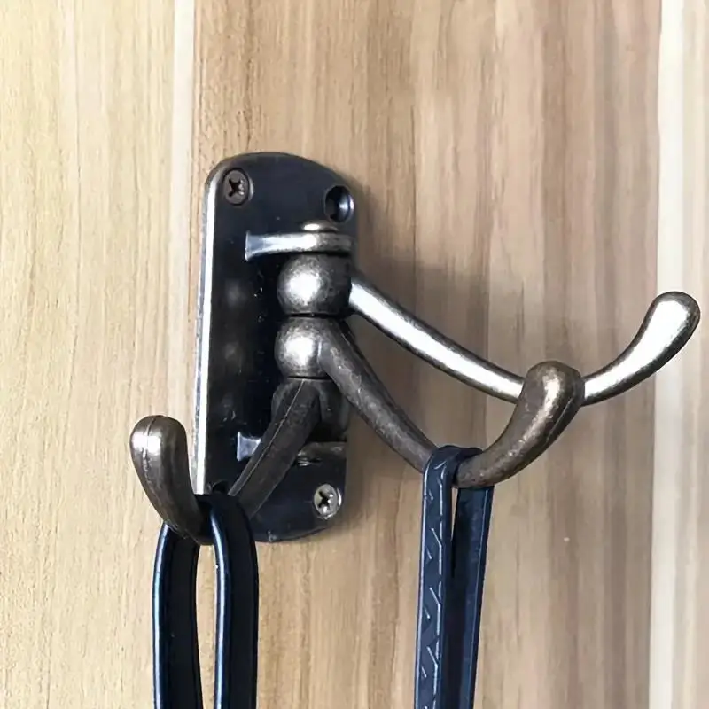 Bronze Hook Coat Hook Home Decor Organizing Space Stylish Finish 3 Arms Design Adjustable Arms Easy Installation