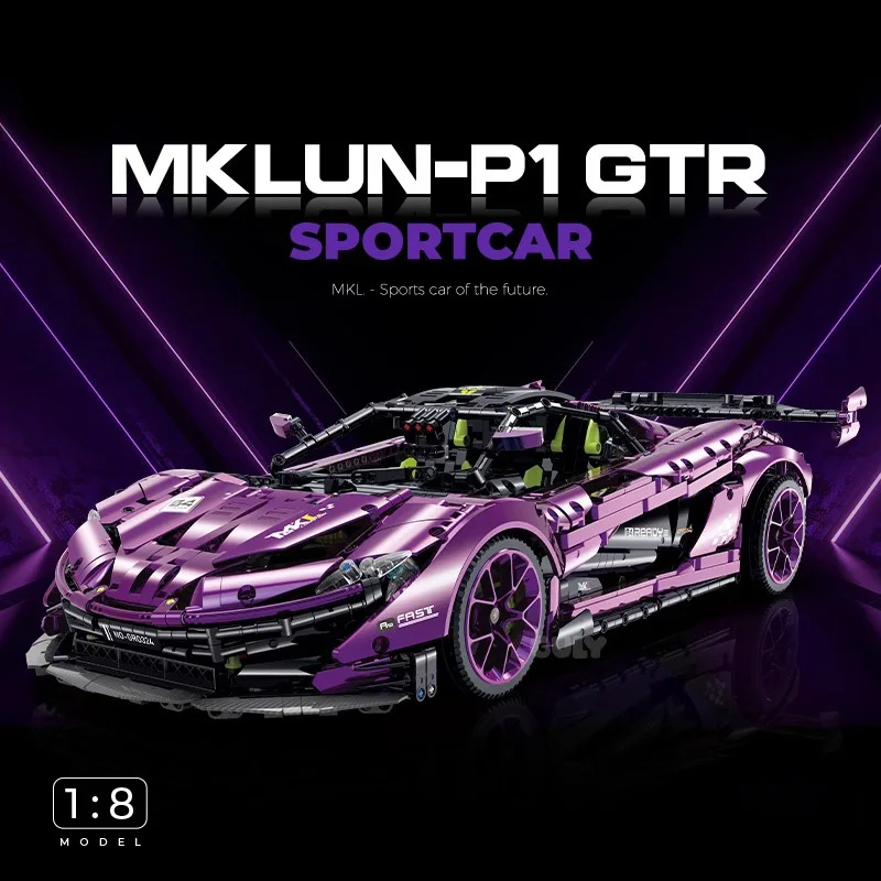 3224 قطعة التقنية 1:8 الرياضة الخارقة اللبنات الميكانيكية سرعة سباق السيارات نموذج البناء الطوب لعب للطفل MOC #2