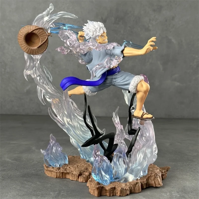 قطعة واحدة أنيمي الطرفية نموذج البرق المستوى 5 نيكا لوفي عمل أرقام الشمس الله القش قبعة فرقة تمثال حلية اللعب #1