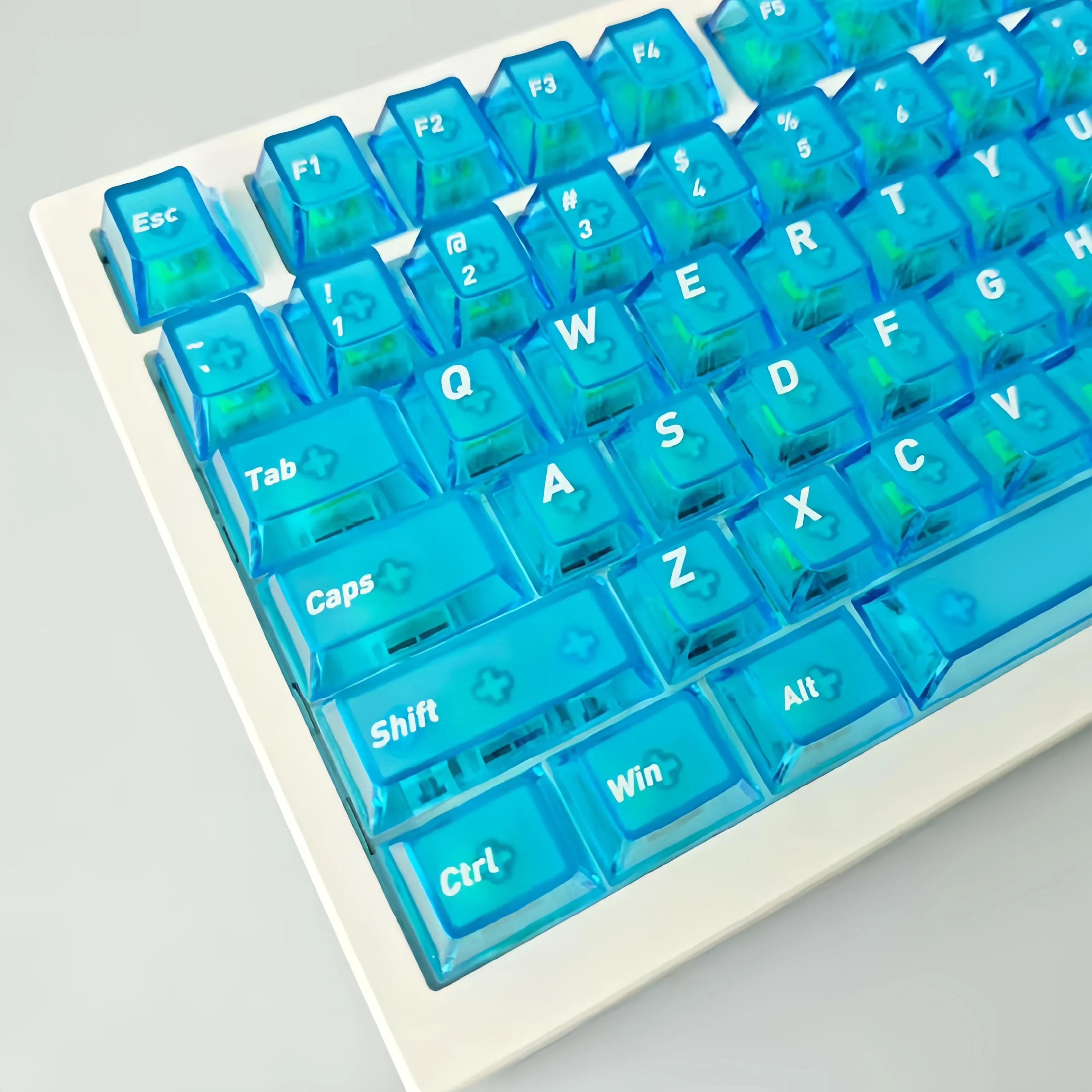 

118 Keys Fog Blue Transparent PC Keycaps Double Shot Cherry Profile Key cap for Cherry Gateron MX Switches Mechanical Keyboard