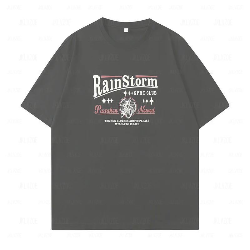

European And American Fashion Street Casual Men's Women's Retro T-shirt Loose Large O-neck Breathable Sweat Wicking Sports Shirt
