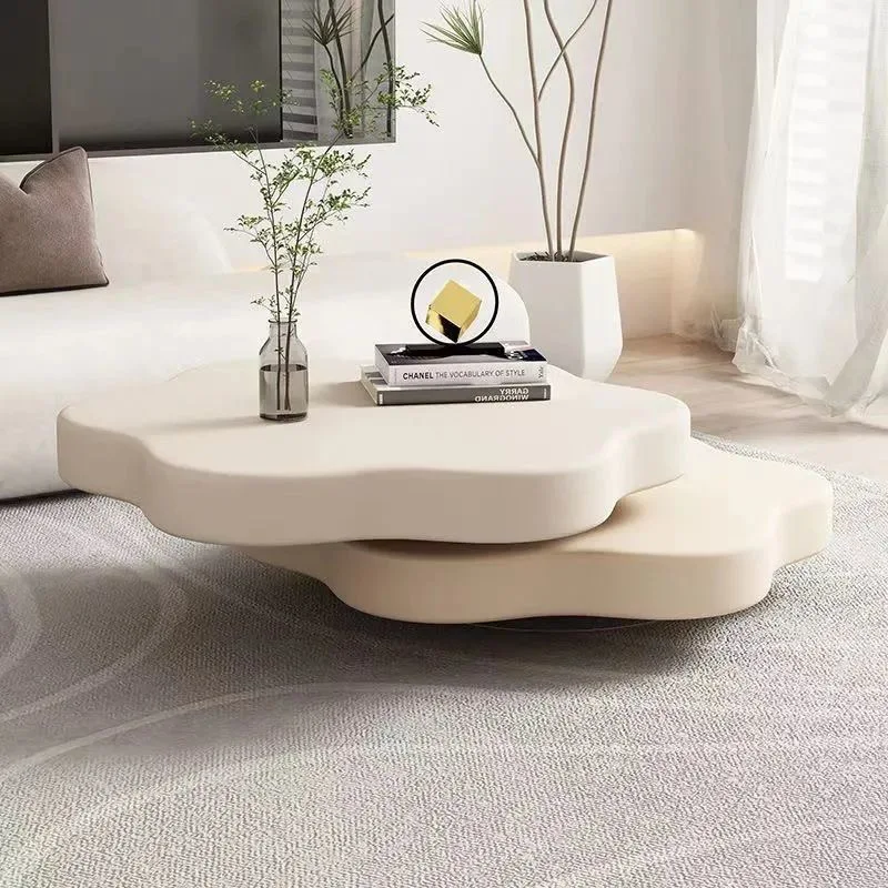 

simple round living room household small apartment cream floor modern light luxury