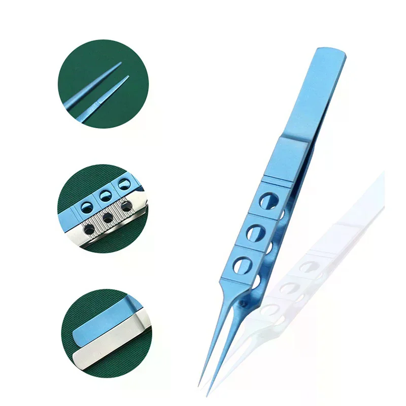 Titanium Alloy/Stainless Steel Ophthalmic Forceps With Teeth Microsurgical Tweezers Double Eyelid Plastic Surgical Forceps