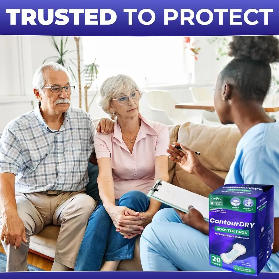 Booster Pads XL par, ajoute une absorption maximale aux couches pour adultes avec un design FlowThrough, une capacité jusqu'à 4 tasses, plus de couverture pour les femmes