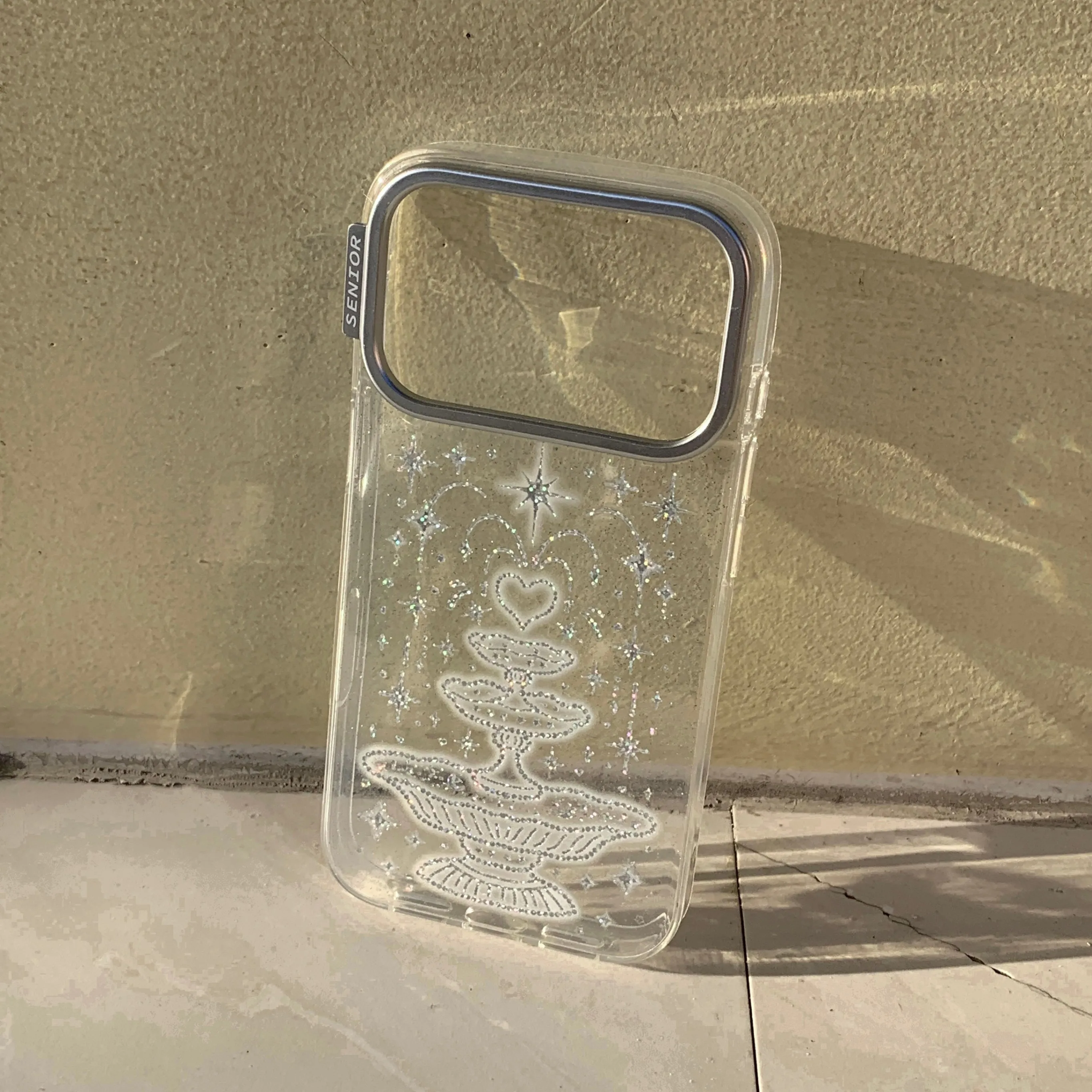 Für iPhone 17 18 Pro Max 16 15 14 Transparente Glitzer-Herz-Brunnen-Handyhülle mit Lanyard, Anti-Gelb, Stoßfeste Schutzhülle – Detail 2