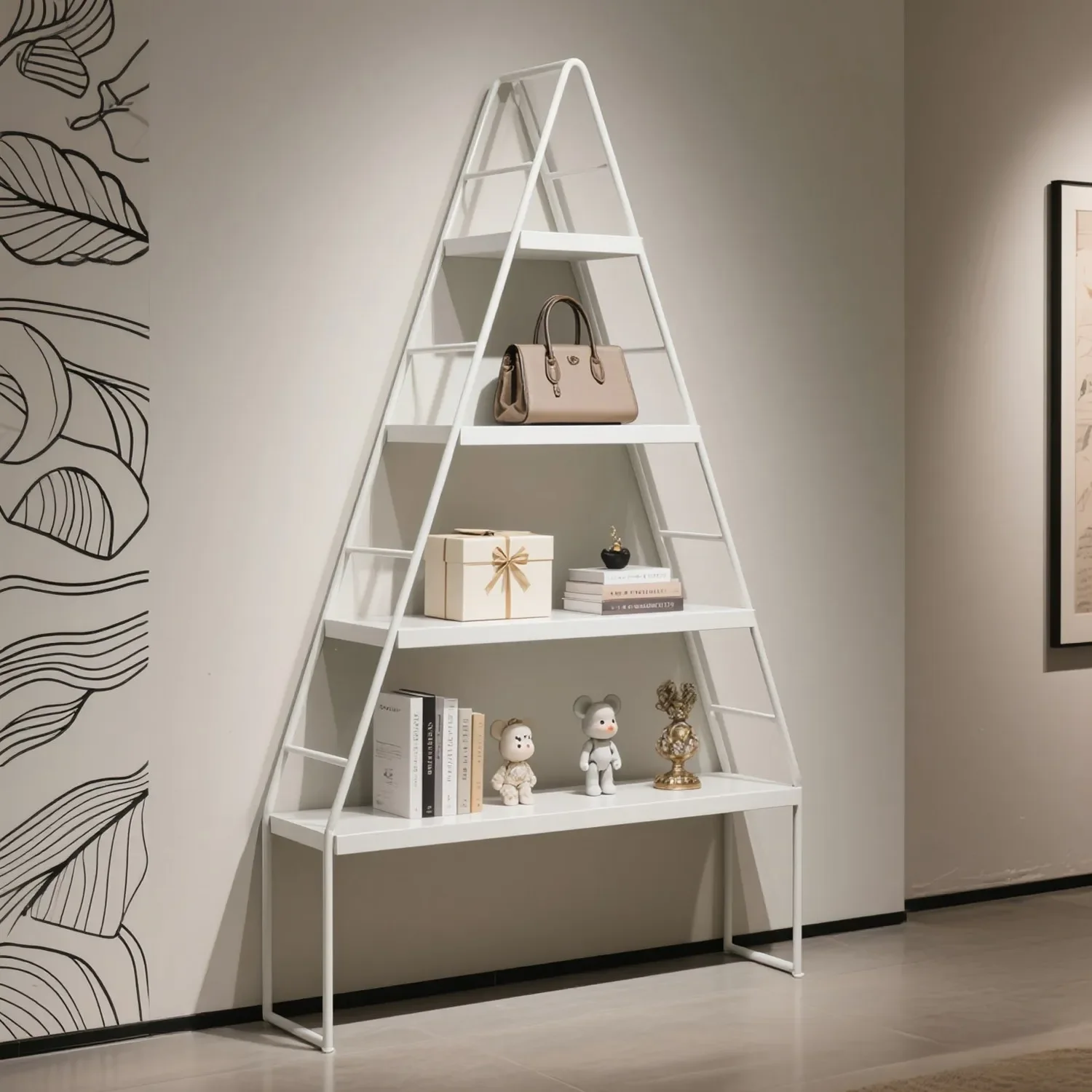 Design Sense Product Display Display Rack Blind Box Storage Display Rack Floor to Floor Living Room Shelf Multi-layer Shelf
