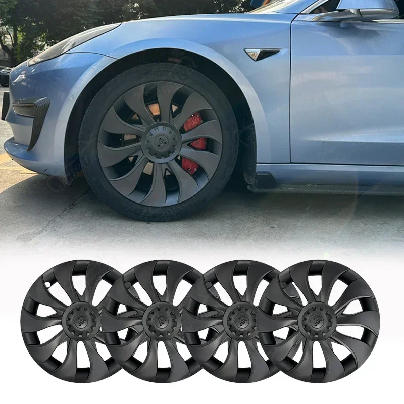 4PCS Hub Cap Car Replacement Wheel Cap Performance Automobile Hubcap Full Cover Accessories For Tesla Model 3 18 Inch 2020-2023