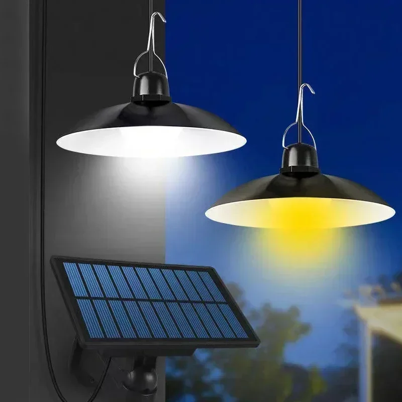 

Solar Pendant Light Led No Battery Solar Powered Lamp White/Warm Light Remote Control Chandelier Outdoor Garden