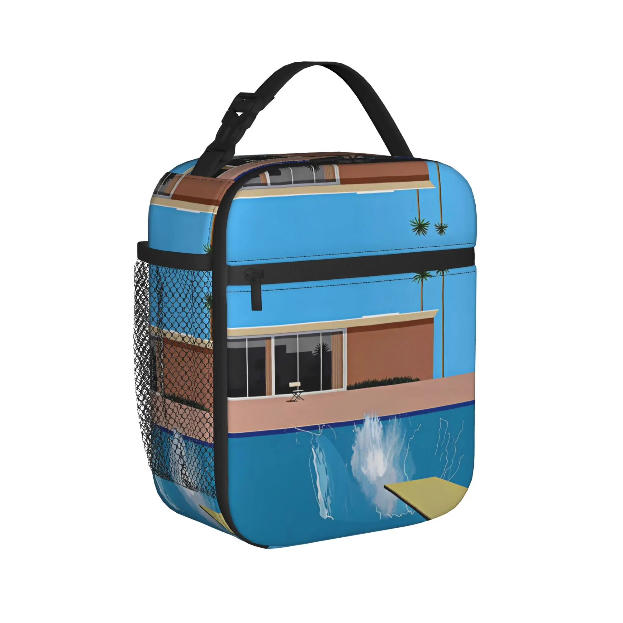 David Hockney Vintage VL2 Poster Lunch Bag For Unisex  Print Lunch Box Cute Outdoor Picnic Cooler Bag Portable Thermal Lunch Bag