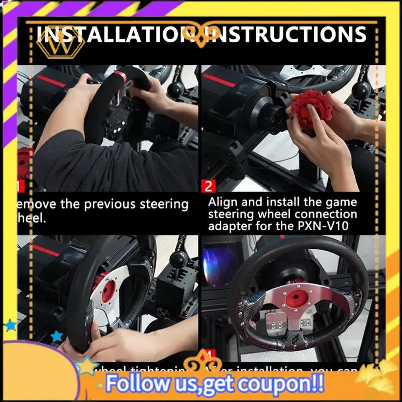 

Новейший адаптер основания рулевого колеса для игрового руля Адаптер PXN V10 для адаптера рулевого колеса PXN Laisda V10 ЧЕРНЫЙ