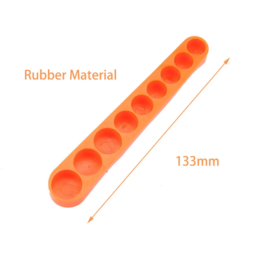 9Pcs Hex Size 5-13mm Socket Bit Set For 1/4 Inch Socket Wrench with Rubber Material Orange Color Socket Bits Storage