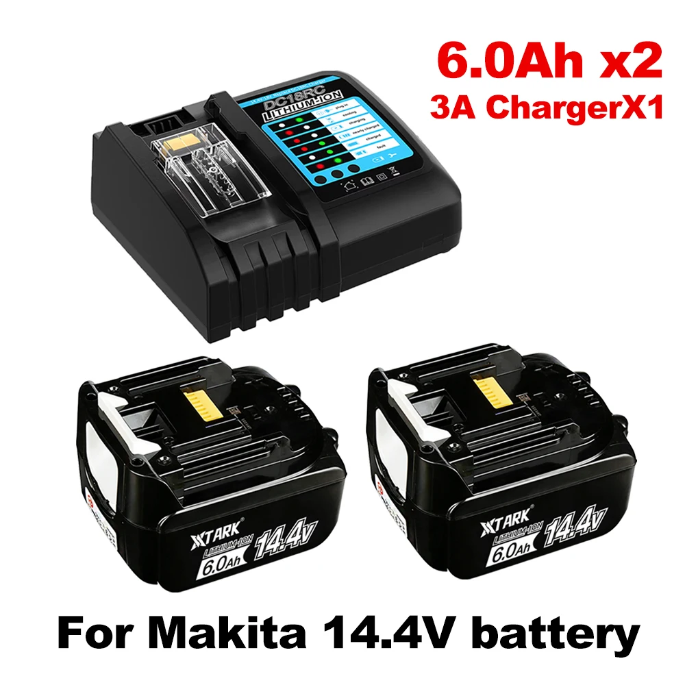 

For Makita 14.4V 6.0Ah Rechargeable Power Tools Batteries 4S2P 18650 Li-ion Battery For Makita 14.4V BL1460 BL1430 1415 194066-1