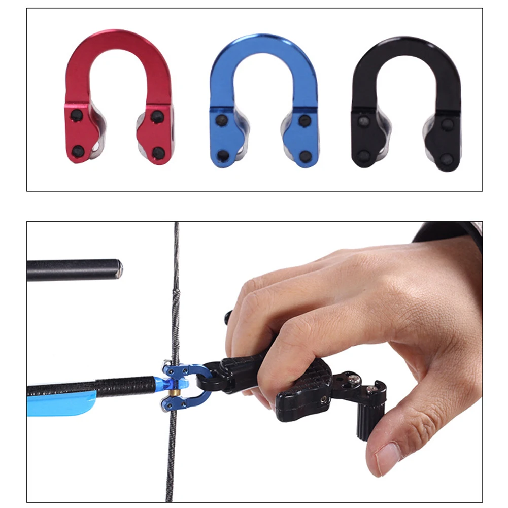 Archery U Rope D Ring U Shaped Ring Archery Metal D Ring with Wrench Bow Release Buckle Compound Bow Release Hunting Accessories