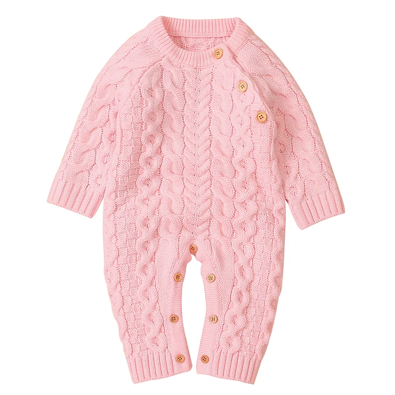 Winter Baby Romper Knitted Newborn Girl Boy Warm Jumpsuit Outfit Long Sleeve Toddler Infant Clothing One Piece Overall Playsuits