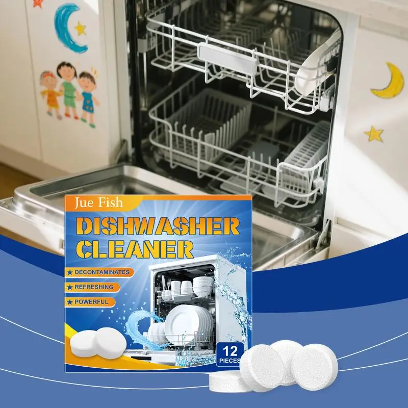 Dishwasher Degreasing Cleaning Tablets Removes Grease&Reduces Limescale Keeping Dishes Clean Household Cleaning Tablets