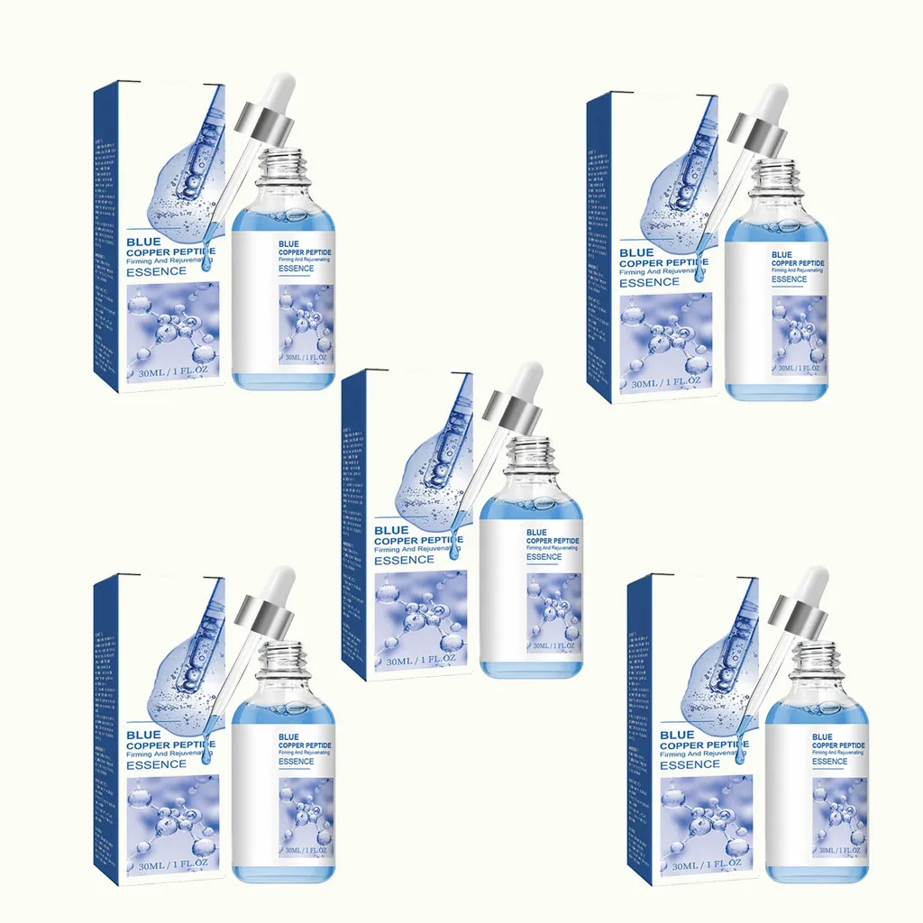 Blue Copper Peptide Serum Rejuvenating Facial Firming Lifting Moisturizing Brighten Skin Tone Skin Care Products Cosmetics