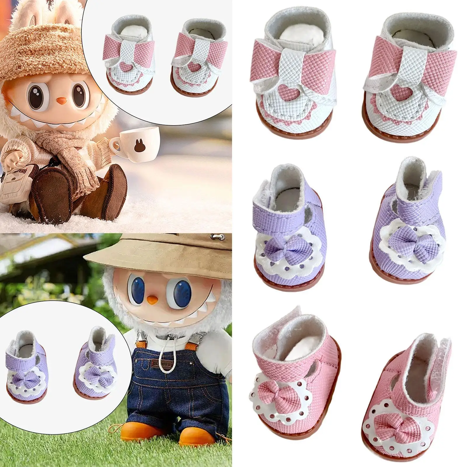 Plush Figure Shoes DIY Photo Props Make Your Own Dolls Cartoon Soft Pretend Play DIY Doll Toy Doll Accessories for 17cm Dolls