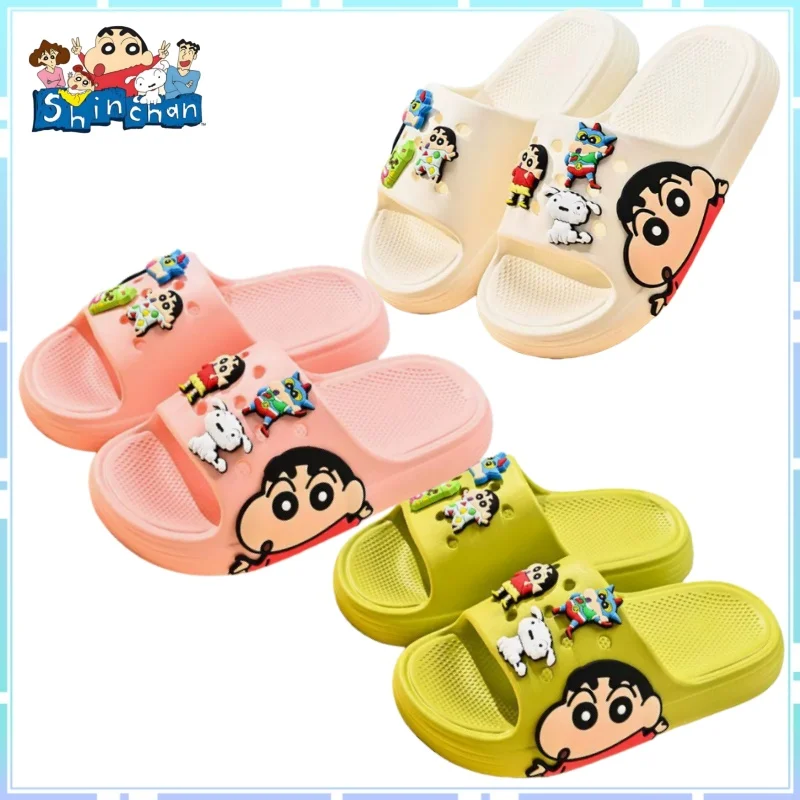 Pantuflas de Interior Antideslizantes con Diseño de Crayon Shin-chan, Zuecos Suaves para Baño, Lindos Zapatos de Dibujos Animados, Regalo Sorpresa para Niños y Niñas
