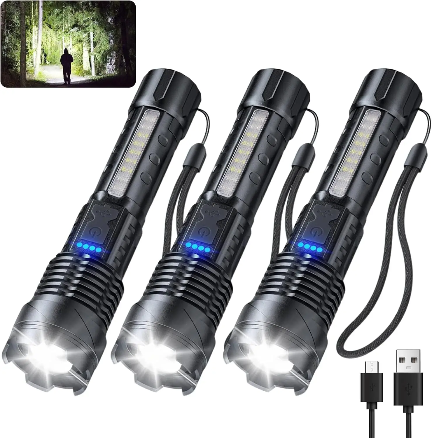3-Pack Rechargeable…