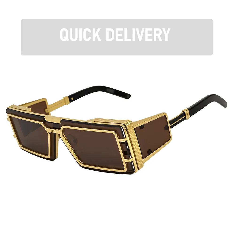2026 Trending Vintage Sunglasses UV400 protection Sunglasses For Men Oculos Square Outdoor Sunglass Streetwear Steampunk Glasses - Image 5