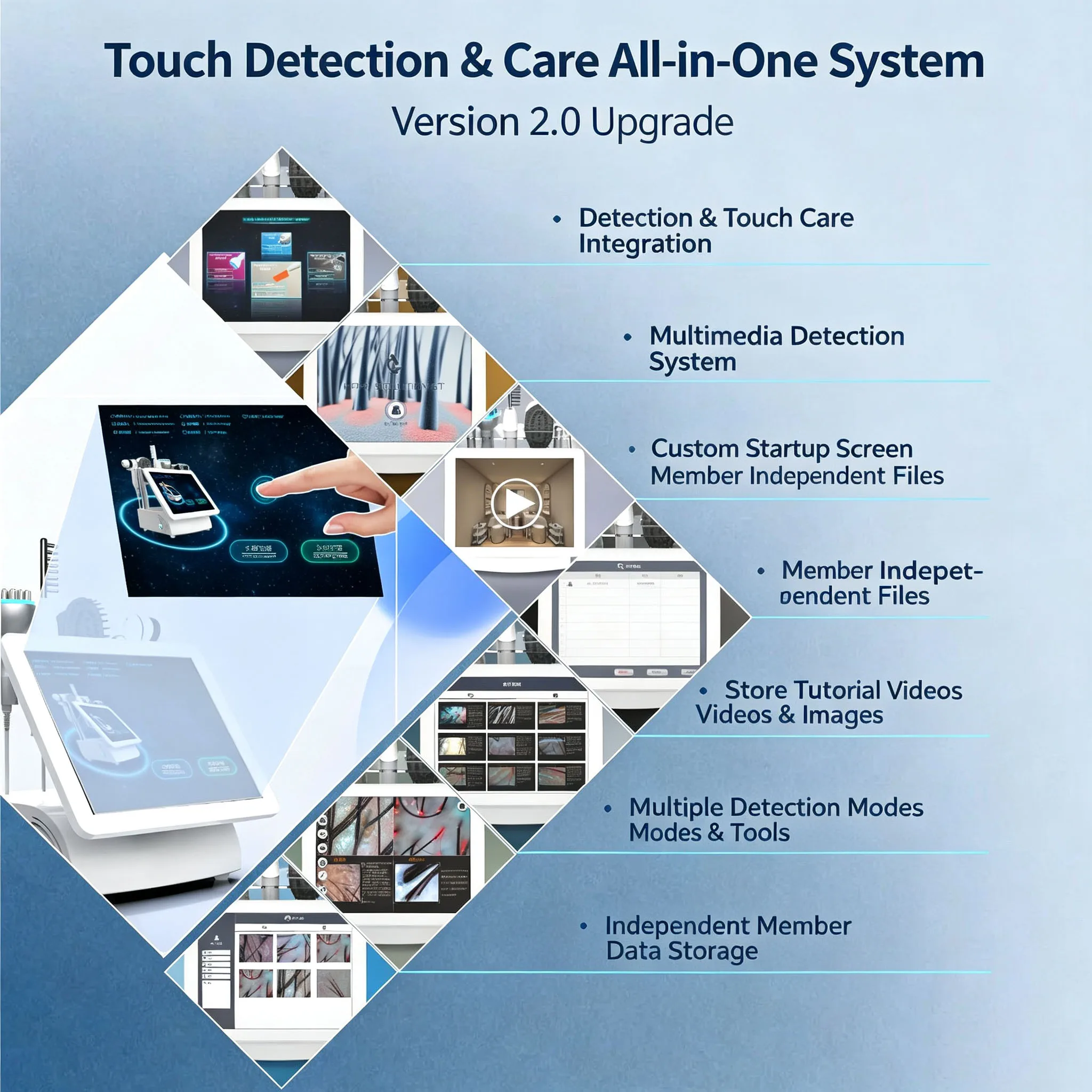 Cross Border Intelligent Five In One Scalp Care Hair Follicle Detection Meridian Massage Nursing Comprehensive Device
