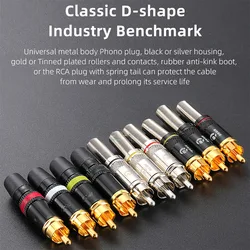 REAN-RCA Lotus Connector, Audio and Video Plug, AV Gold-Plated Fever, Welding Plugs, Audio and Video, NYS366