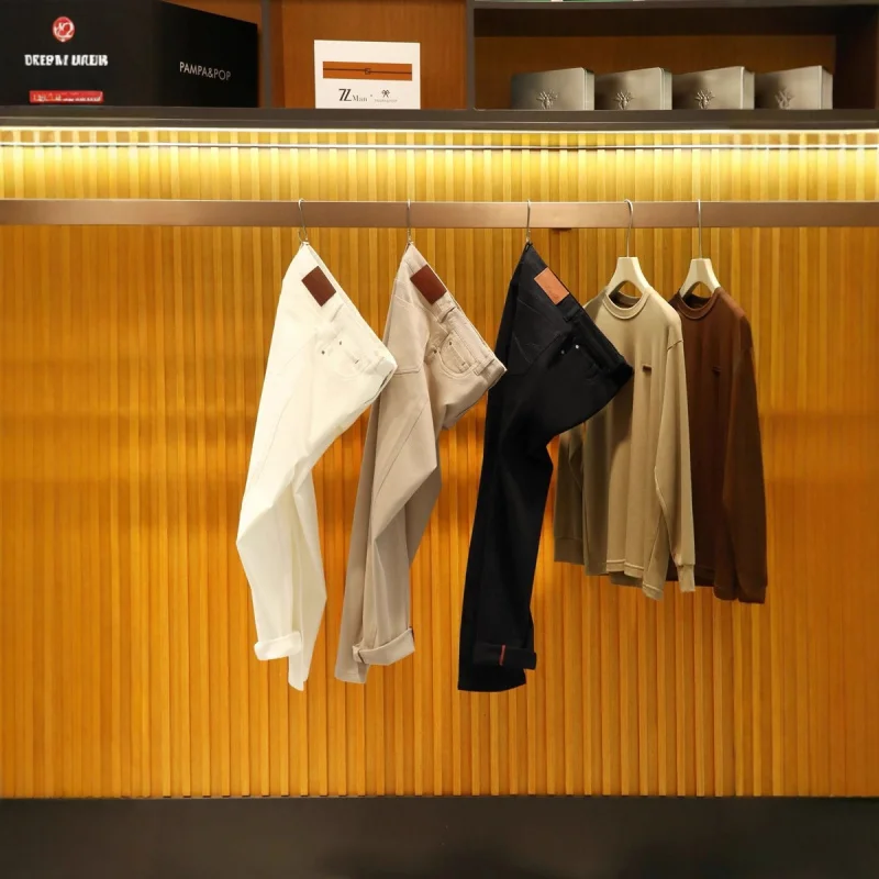 

Busin Casual Straight Leg Pants Men's Slim Fit Elastic Waist Design Faionable Simple Sle Autumn New Arrival