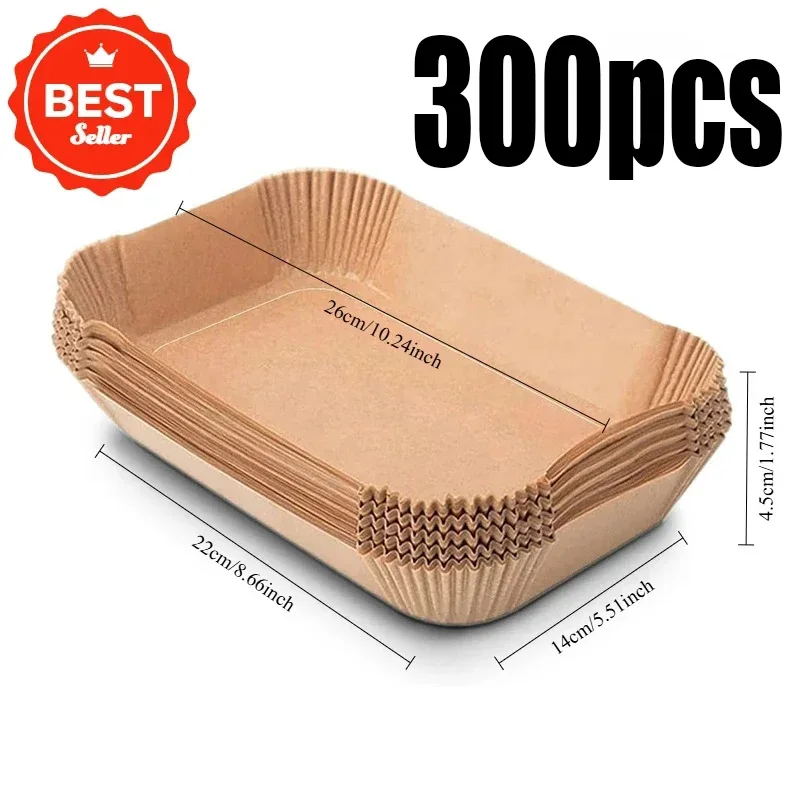 NONE Einweg-Luftfritteusen-Papier, antihaftbeschichtet, für Küche, Backen, Airfryer-Matte, ölbeständig, Mikrowelle, Grillunterlage, Backpapier, Liner-Zubehör 8
