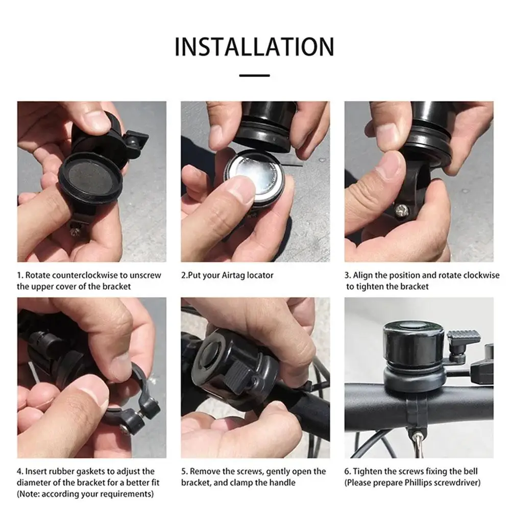 Hidden Bicycle Mount for airtag Anti-theft Locator Mount With Bell Bicycle Mounting Bracket