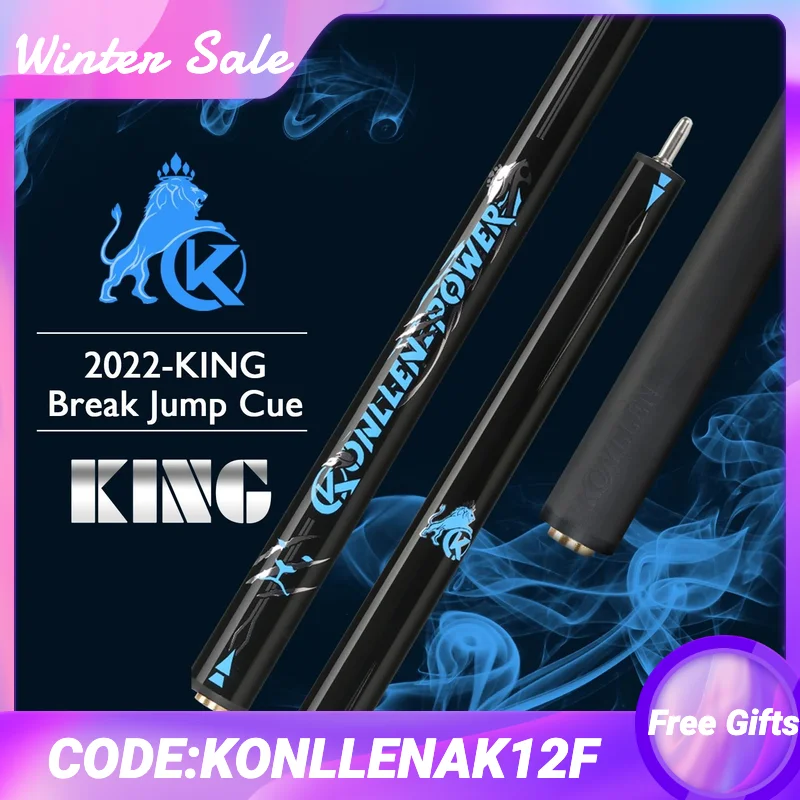 KONLLEN-Professional Break Cue Stick, Carbon Fiber, Punch Jump Cue Stick, 12.9mm, 148cm, 3 Pieces