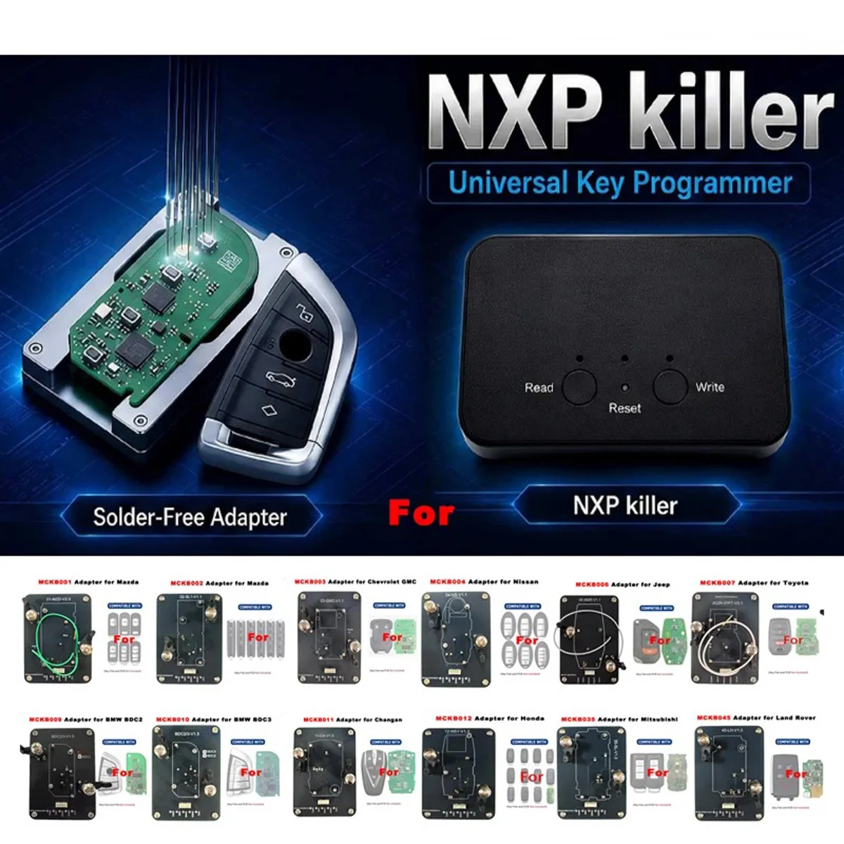 

CNP259 Solder-Free Adapters Base MCKB001 MCKB010 MCKB035 MCKB045 MCKB046 for BMW Mazda Nissan Land Rover Work with NXP Killer