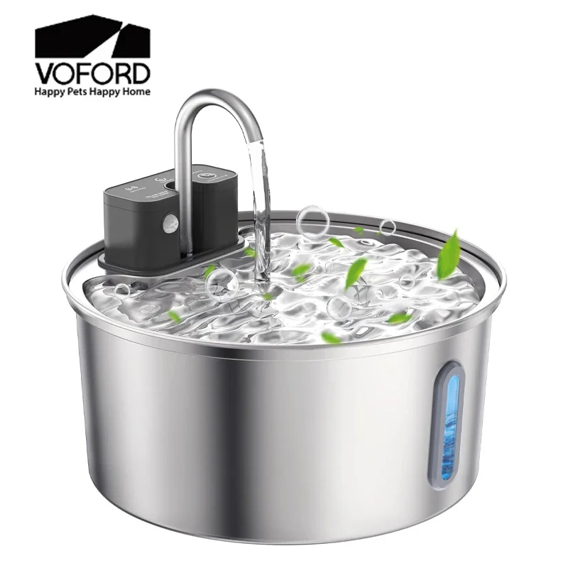 

VOFORD 3.2L Stainless Steel Automatic Cat Water Fountain 4000mAh Wireless Cat Water Dispenser Pet Water Drinker Dispenser