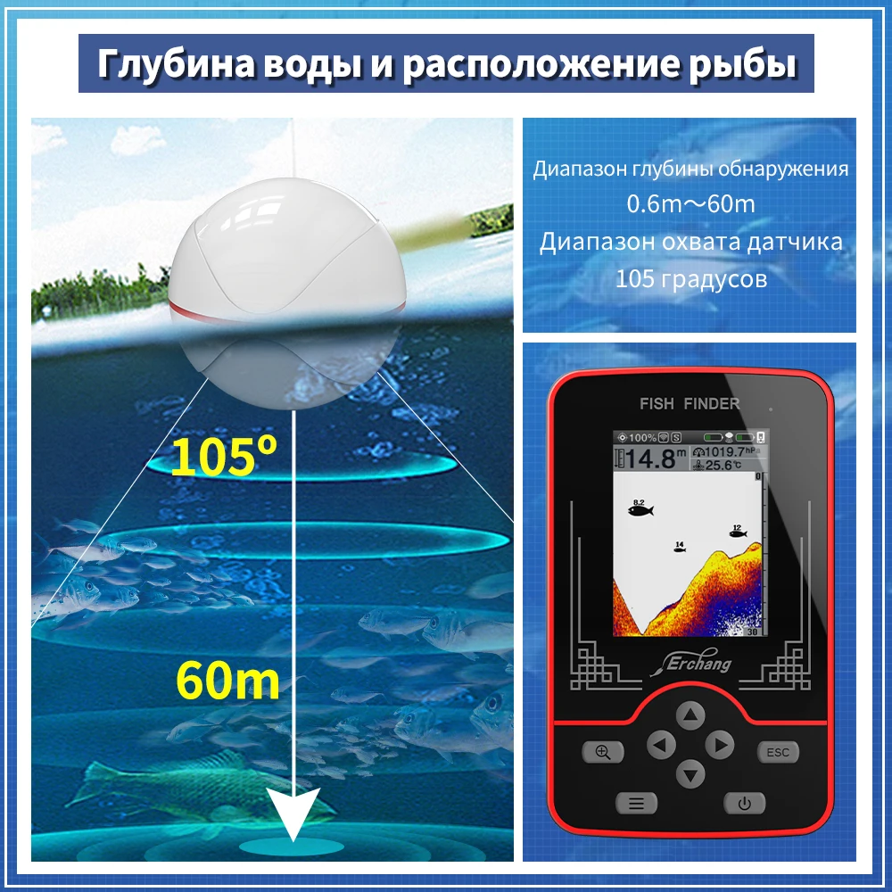 Fish Finder Erchang con cámara submarina para pesca - imagen 3