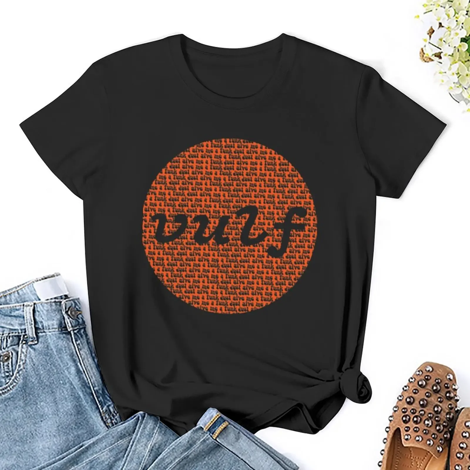 Vulfpeck Shirt Vulf Circle Orange Print T-Shirt summer top summer tops kawaii clothes hippie clothes white t-shirts for Women