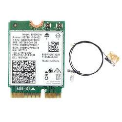 9560NGW WiFi Card+Antenna 1730Mbps Wireless AC 9560 Dual Band 2.4G+5G BT 5.0 802.11Ac M.2 CNVI 9560NGW Wireless Adapter