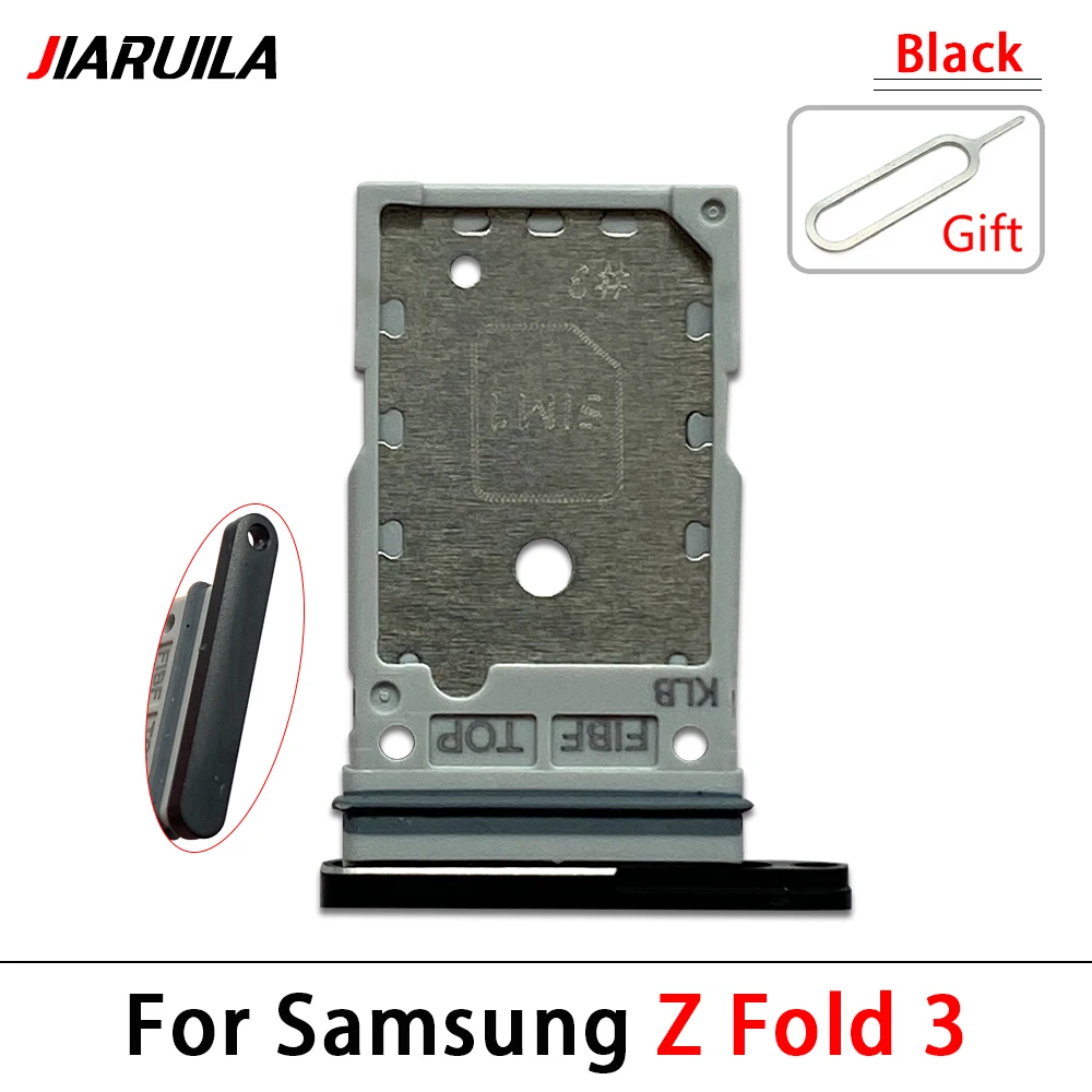 Sim Card Tray For Samsung Z Fold 2 3  4 Fold2 Fold3 Fold4 Dual Micro SIM Card Slot Tray Holder SD Card Reader Parts