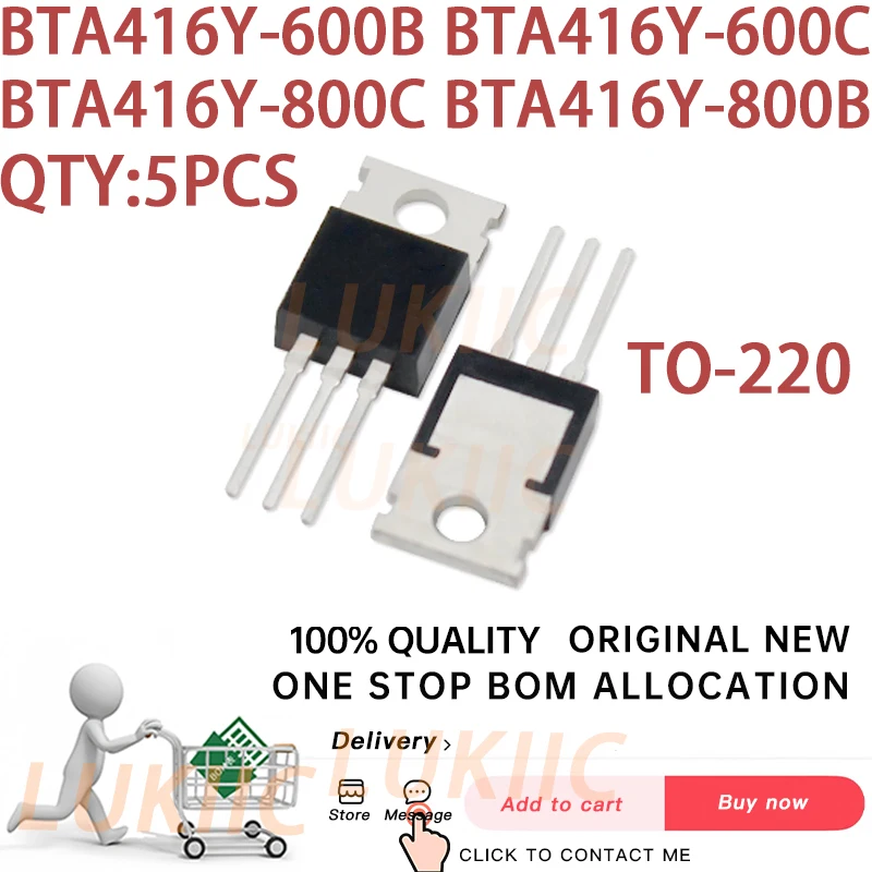 (5PCS) 100% New BTA416Y-600B BTA416Y-600C BTA416Y-800C BTA416Y-800B