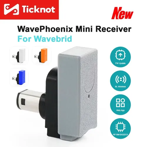 Receptor inalámbrico WavePhoenix para adaptador de controlador Nintendo WaveBird compatible con GameCube y Wii (RVL-001)