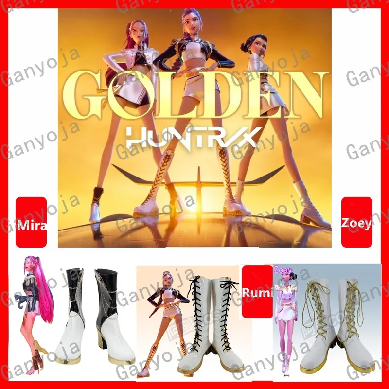 

KPop Demon Hunters Rumi Mira Zoey Cosplay Costume Shoes Anime Carnival Party Halloween Boots Customized children Shoes Boots