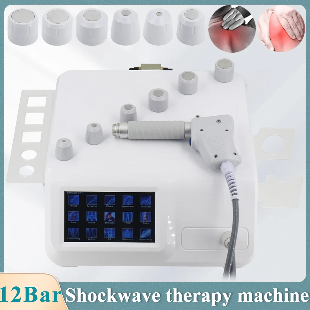 

Pneumatic Shockwave Machine 12Bar For ED Treatment Body Relaxation Muscle Massager Tennis Elbow Professional Shock Wave Therapy