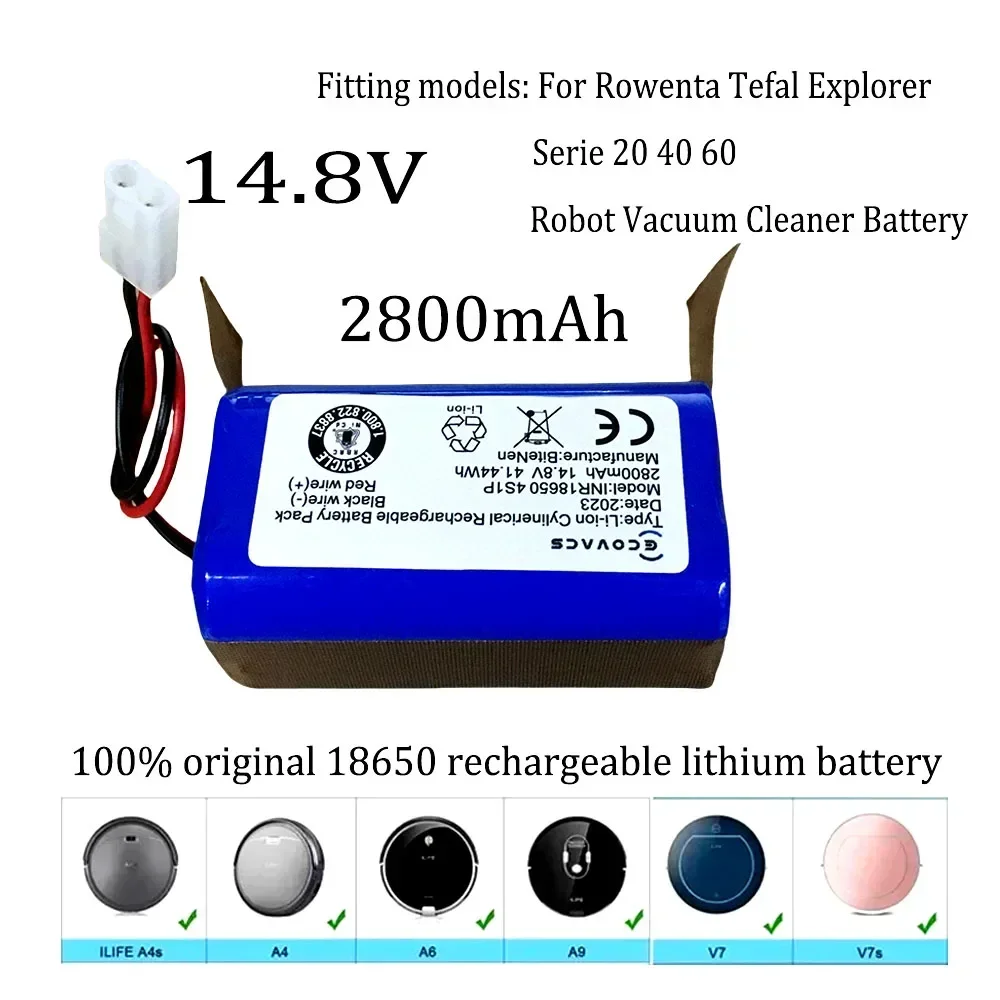 14.8V 12800mAh Vacuum Cleaner Batteries 4S1P 18650 Li-ion Battery Pack For Rowenta Tefal Explorer Serie 20 40 60 Vacuum Cleaner