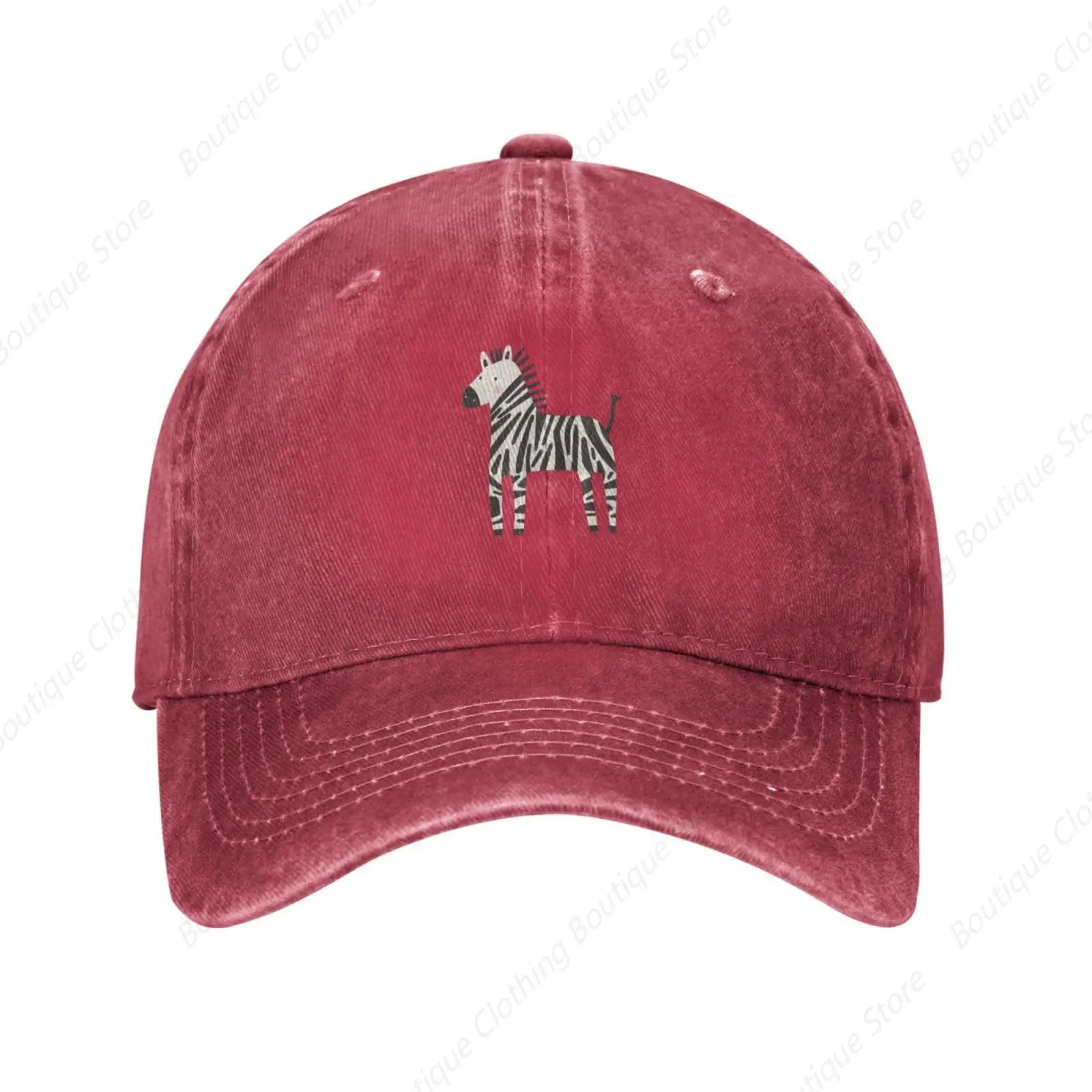 

Cute African Zebra Baseball Cap for Men Women Vintage Trucker Hat Golf Hats Dad Hat Red