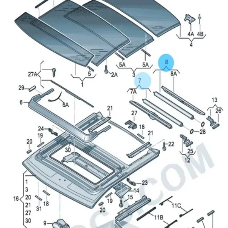 Car Sunroof Curtain Auto Sunshade Cover Assembly For Audi A3 S3