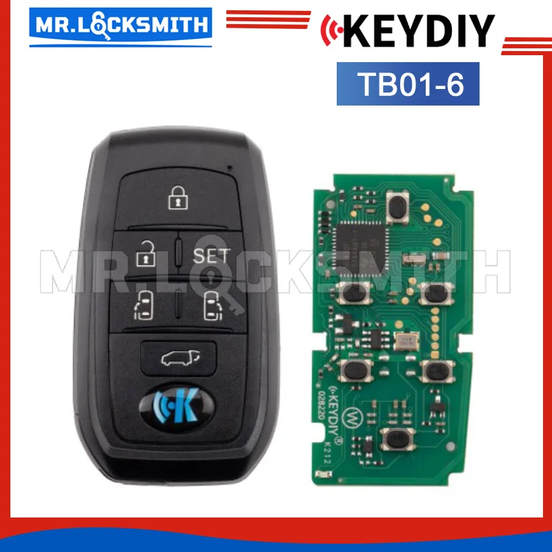 KEYDIY KD TB01-6 Universal Smart Remote Key 6 Buttons with 8A Transponder Compatible with Toyota Lexus Type (New)