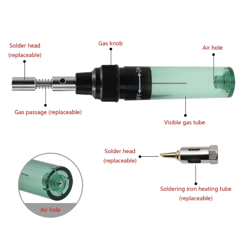 M6CF Gas Soldering Iron for Up to 35-45 Minutes of Continuous Use Heat Blower