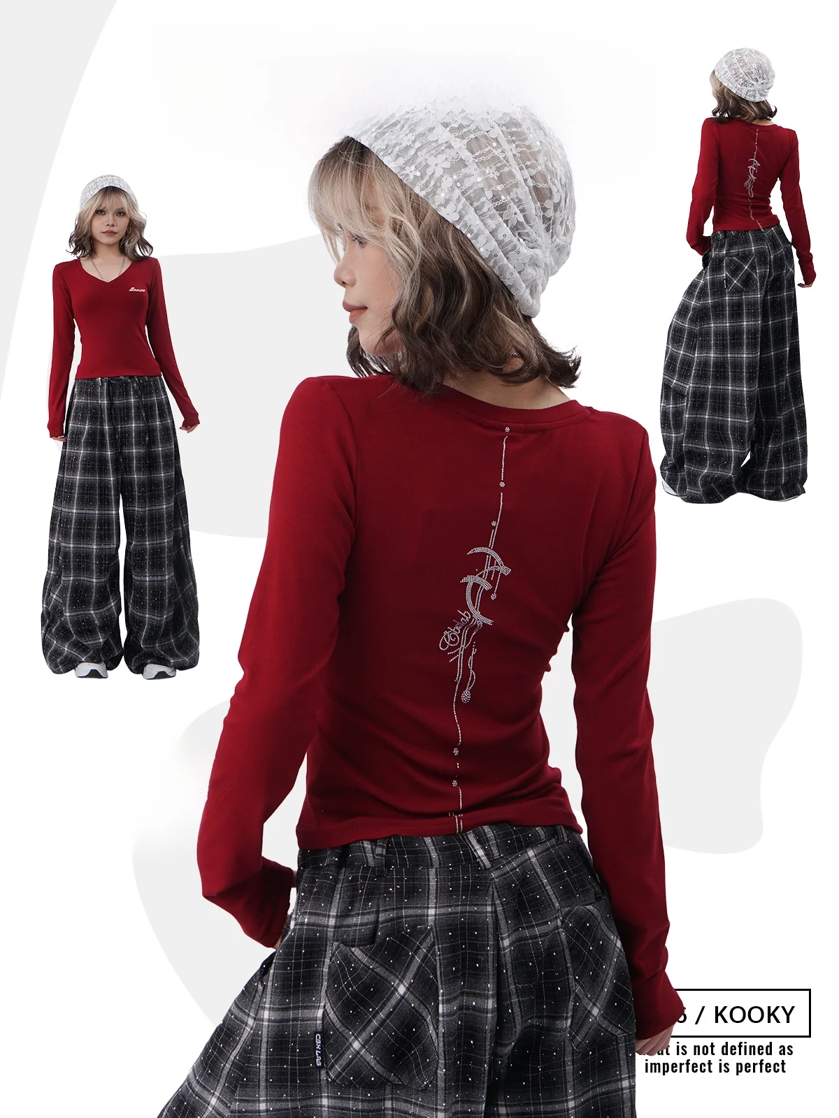 

Сексуальный красный облегающий топ с длинным рукавом и V-образным вырезом для танцев, украшенный стразами, для женщин, мягкий, приятный к телу базовый слой с полосатым узором