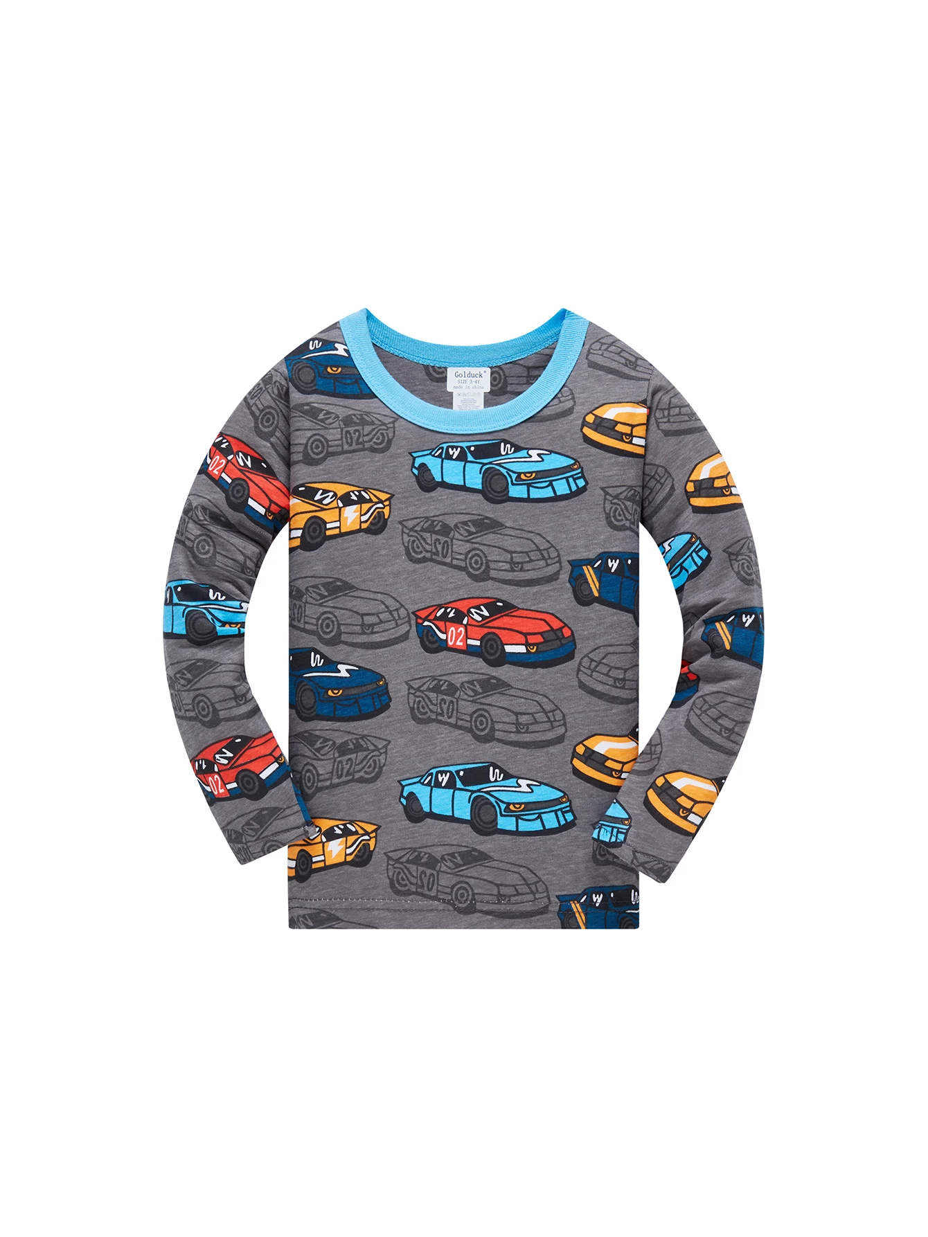 Kinder-Pyjama-Set, 100 % Baumwolle, weich, Auto-Volldruck, Loungewear, Nachtwäsche, langärmeliger Pyjama für Kleinkinder, Jungen und Mädchen im Alter von 1–8 Jahren – Detail 5
